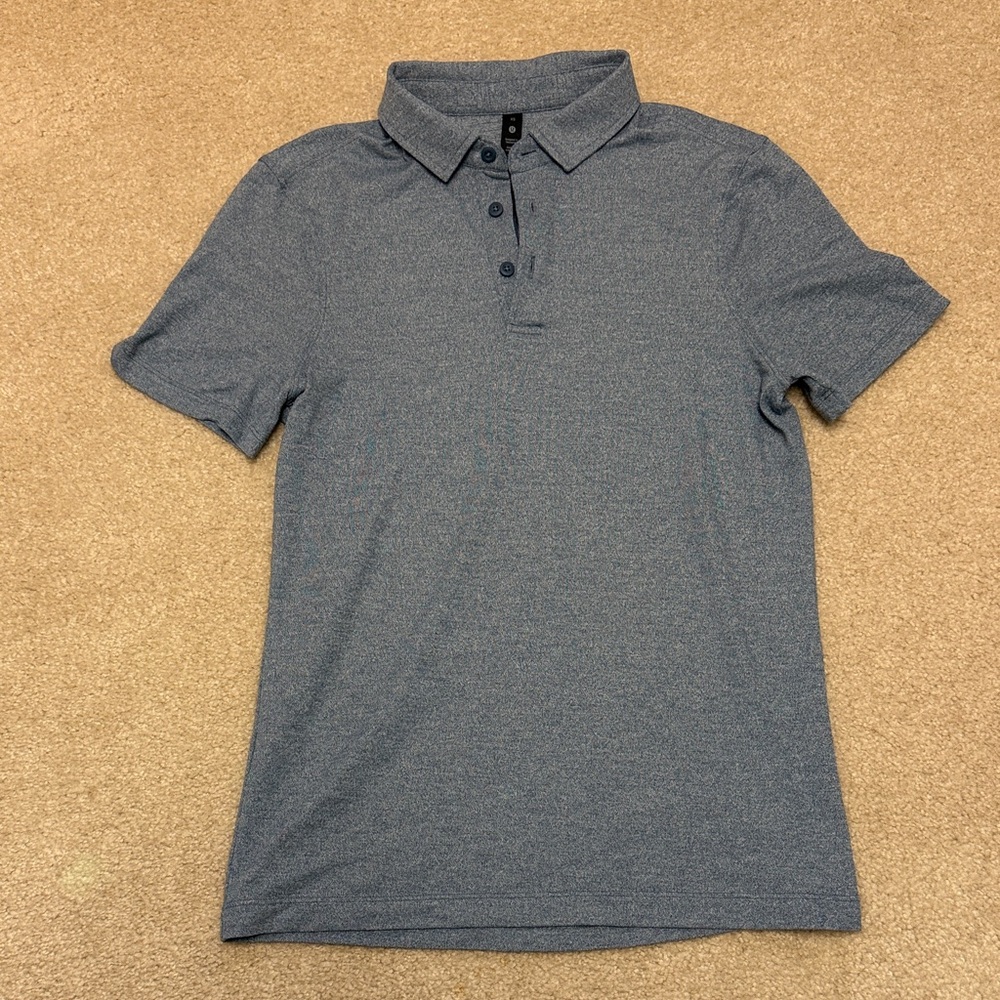 lululemon athletica Heathered Blue Polo Shirt